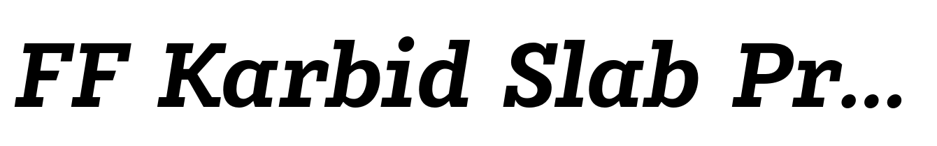 FF Karbid Slab Pro Bold Italic